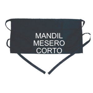 Mandil corto para mesero color negro
