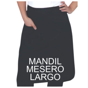Mandil largo para mesero color negro